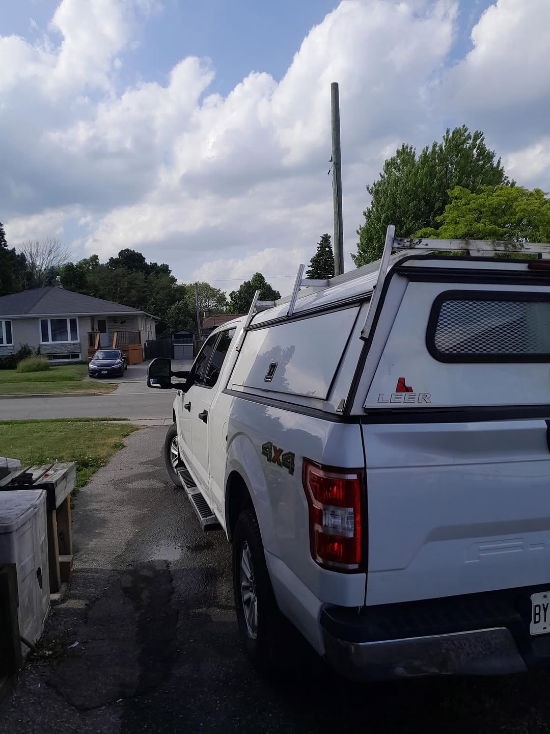 White F-150 rear three-quarter, finished detail
